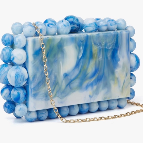 BLUE MARBLE ACRYLIC EOS BUBBLE CLUTCH CULT Gaia look alike